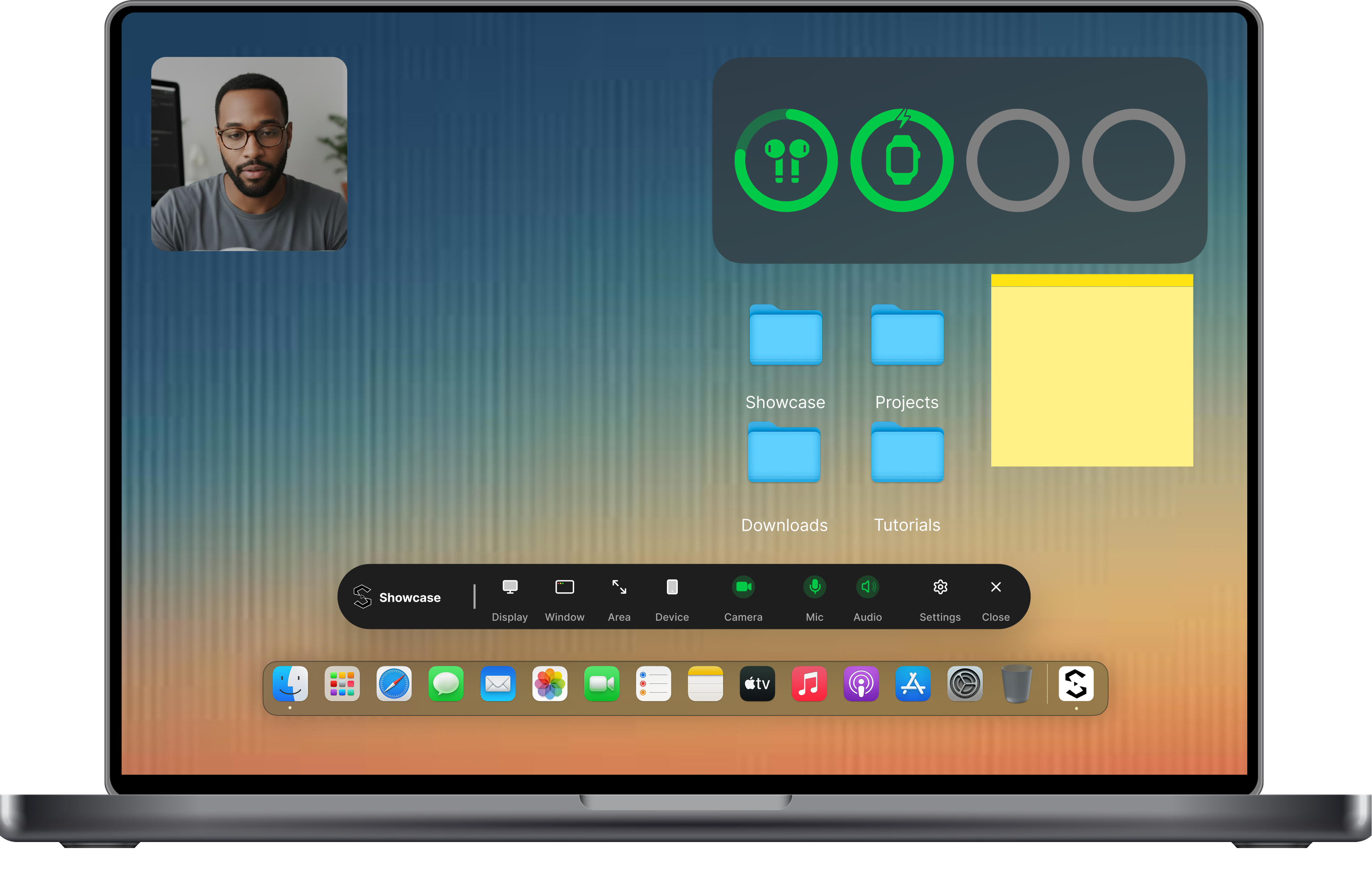 Showcase on MacBook mockup